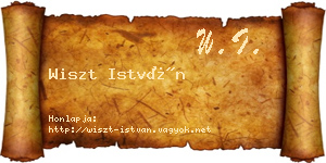 Wiszt István névjegykártya